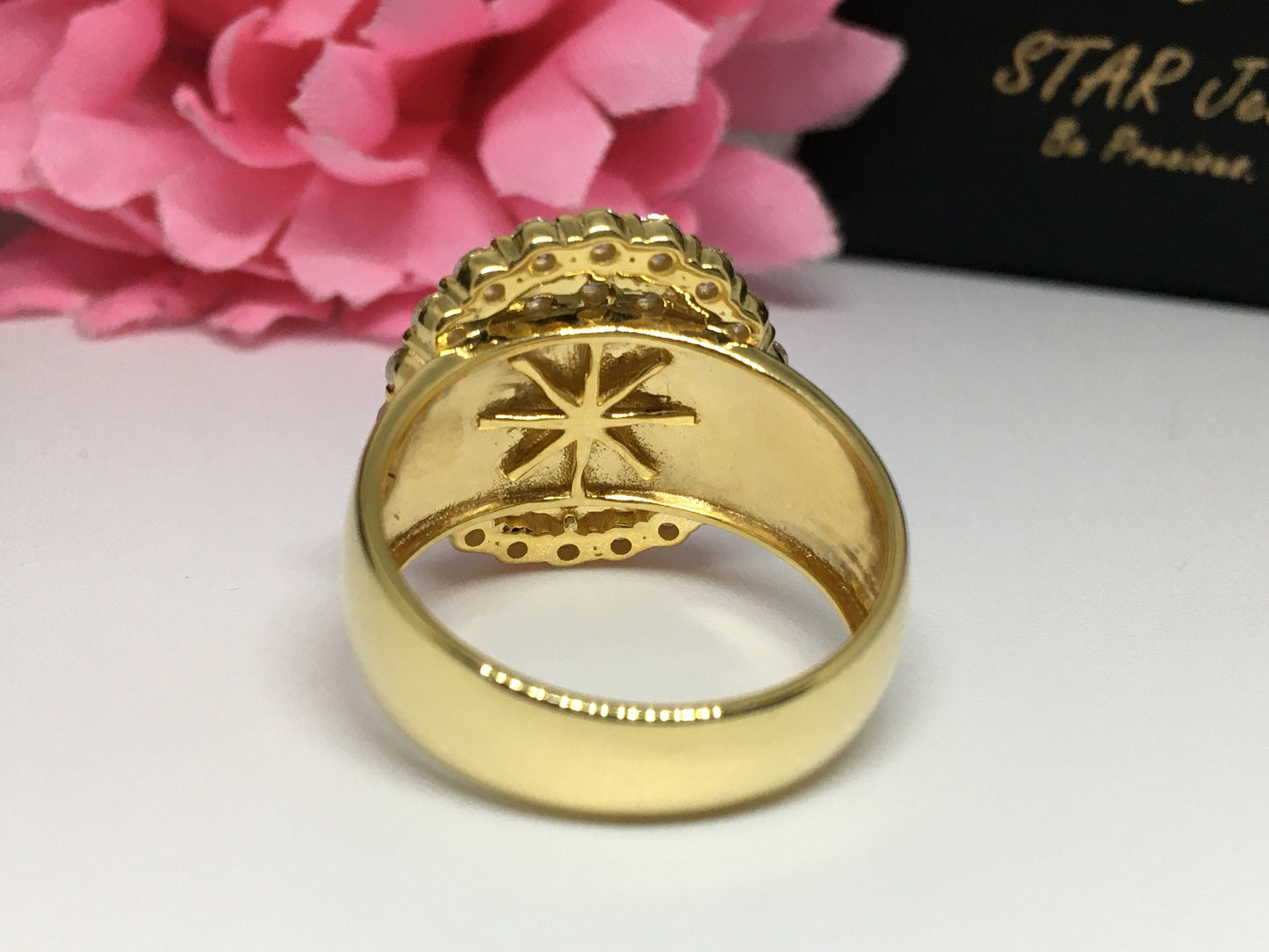 2.0 CT Colorless Moissanite Cluster Diamond Ring