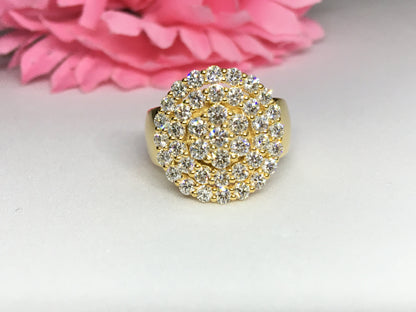 2.0 CT Colorless Moissanite Cluster Diamond Ring