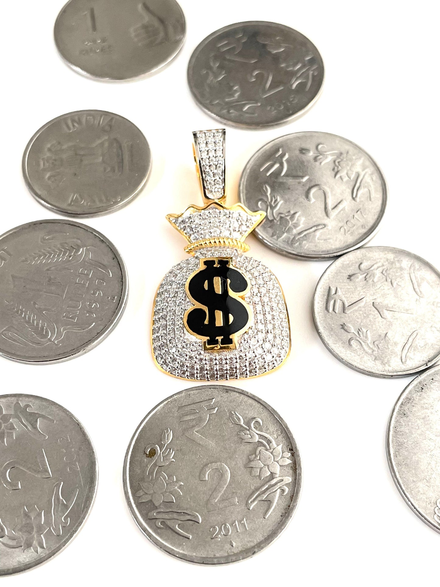 Custom Moissanite Money Bag Pendant