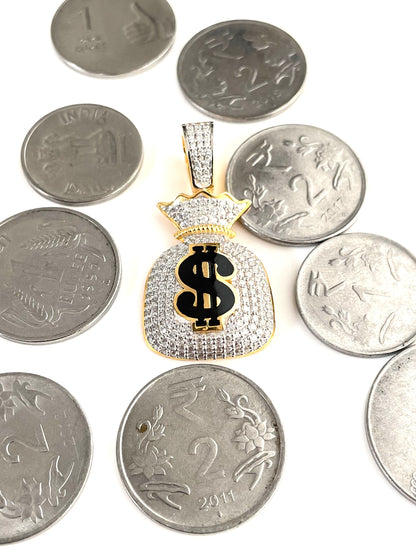 Custom Moissanite Money Bag Pendant