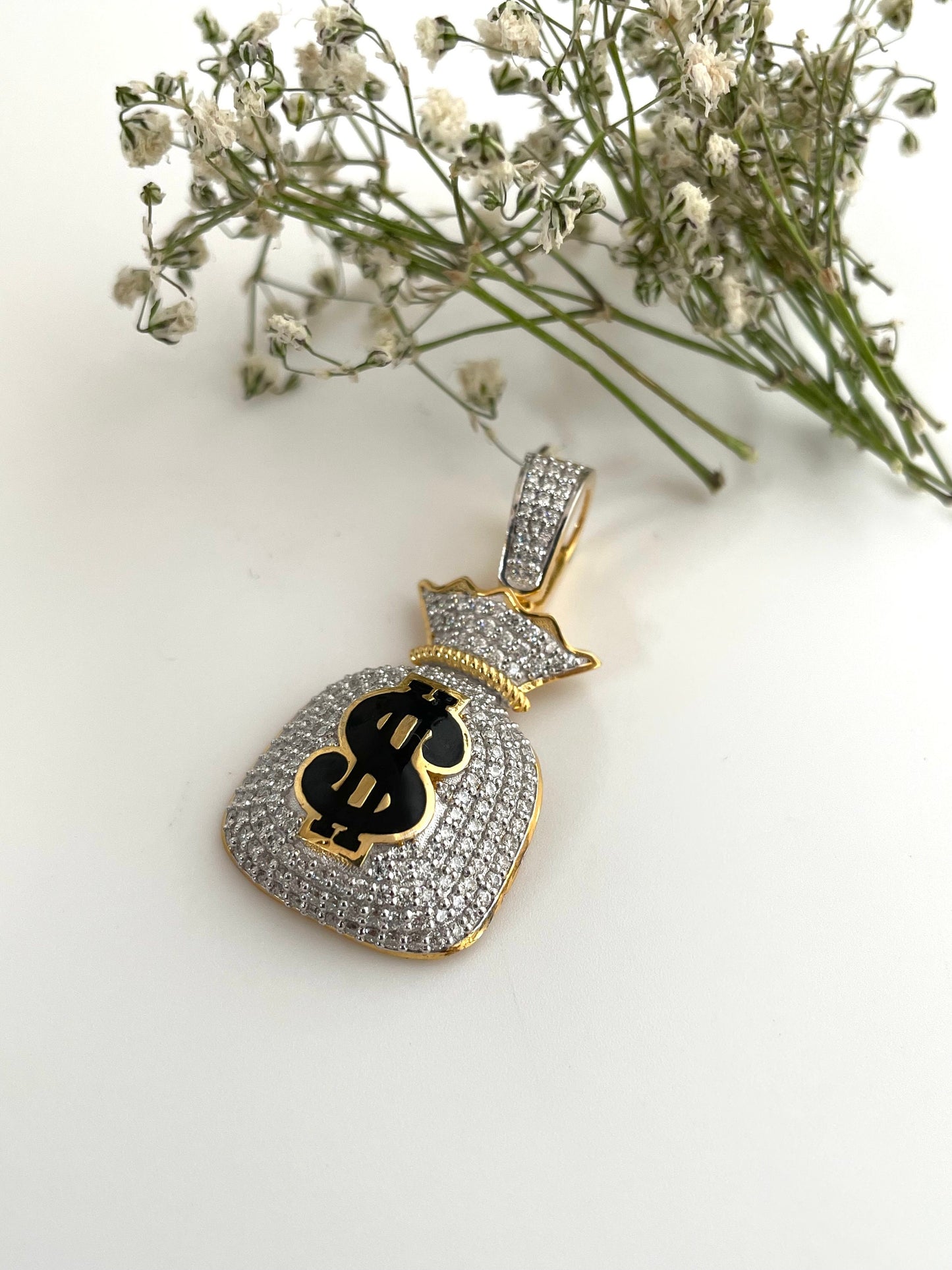 Custom Moissanite Money Bag Pendant