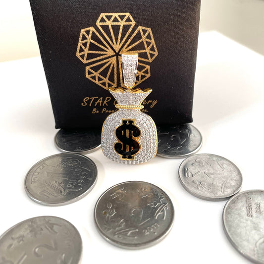 Custom Moissanite Money Bag Pendant