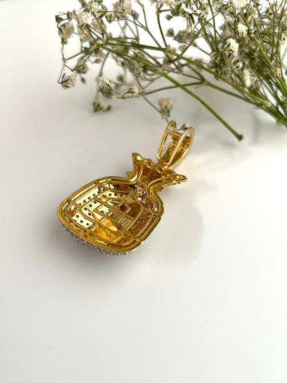 Custom Moissanite Money Bag Pendant