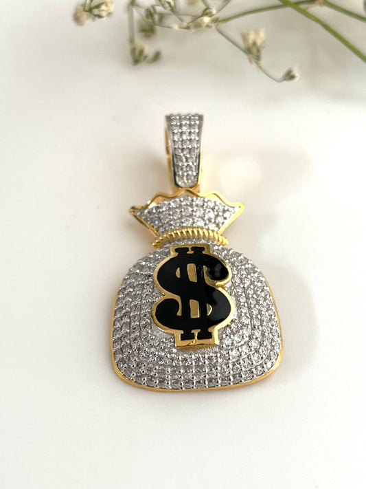 Custom Moissanite Money Bag Pendant