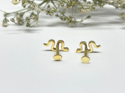 Solid Gold Snake Nose & Ear Piercing