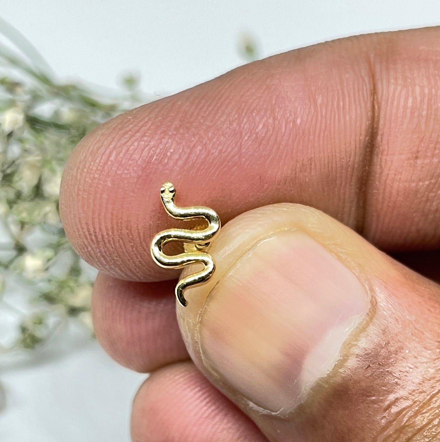 Solid Gold Snake Nose & Ear Piercing
