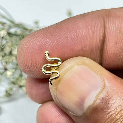 Solid Gold Snake Nose & Ear Piercing
