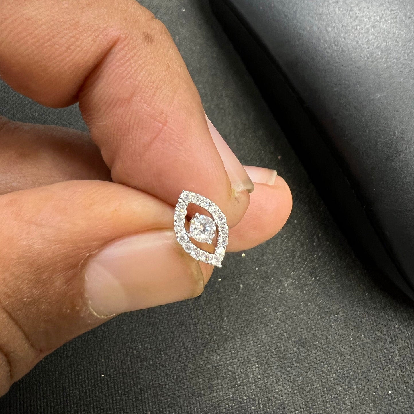Natural Diamond Evil Eye for Tragus, Lobe, Conch