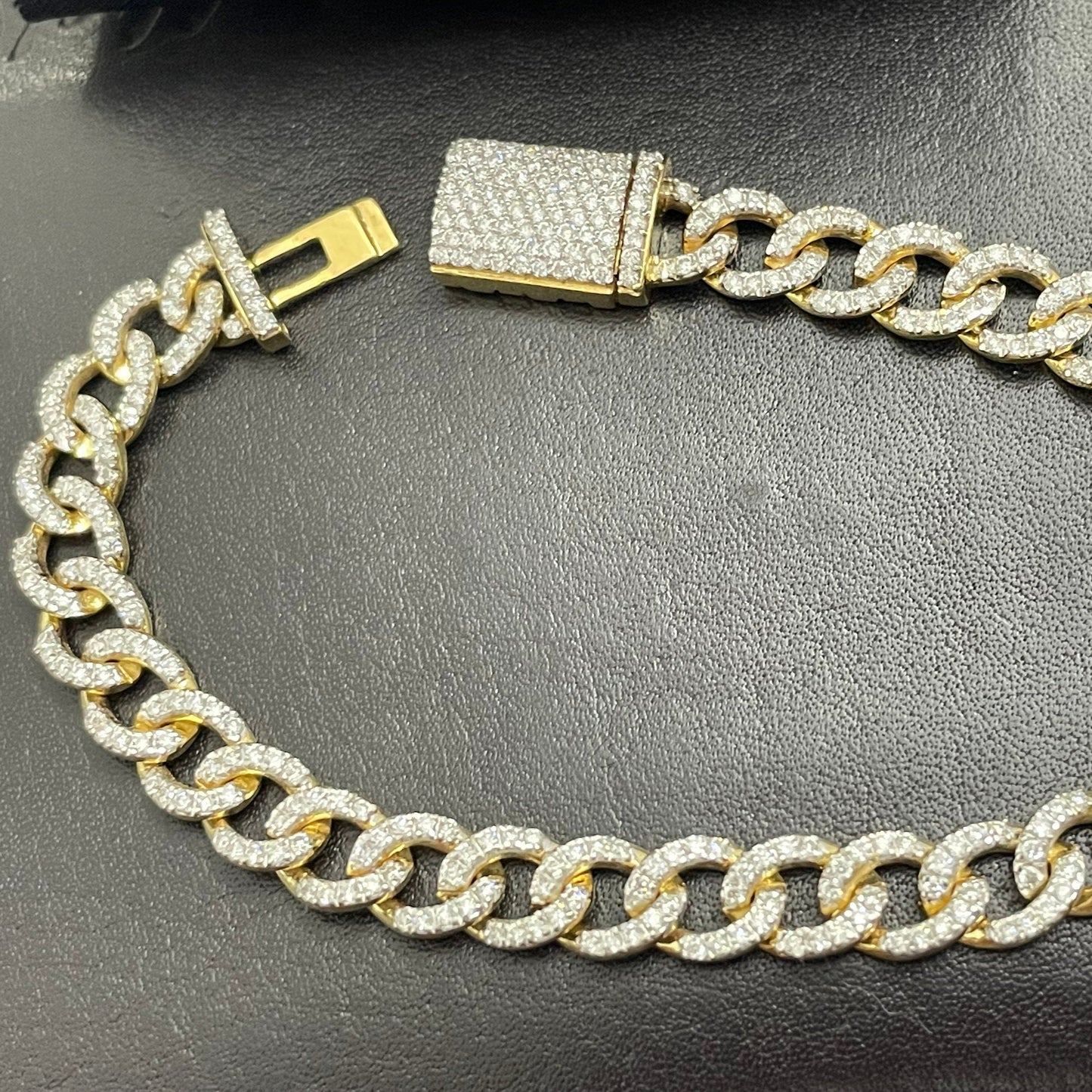 10K Gold Diamond Cuban Bracelet