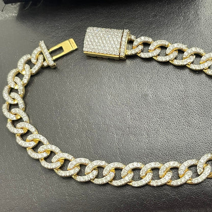 10K Gold Diamond Cuban Bracelet