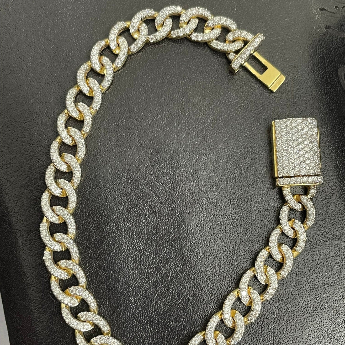 10K Gold Diamond Cuban Bracelet