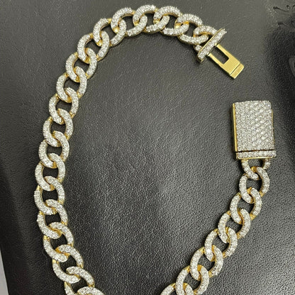 10K Gold Diamond Cuban Bracelet