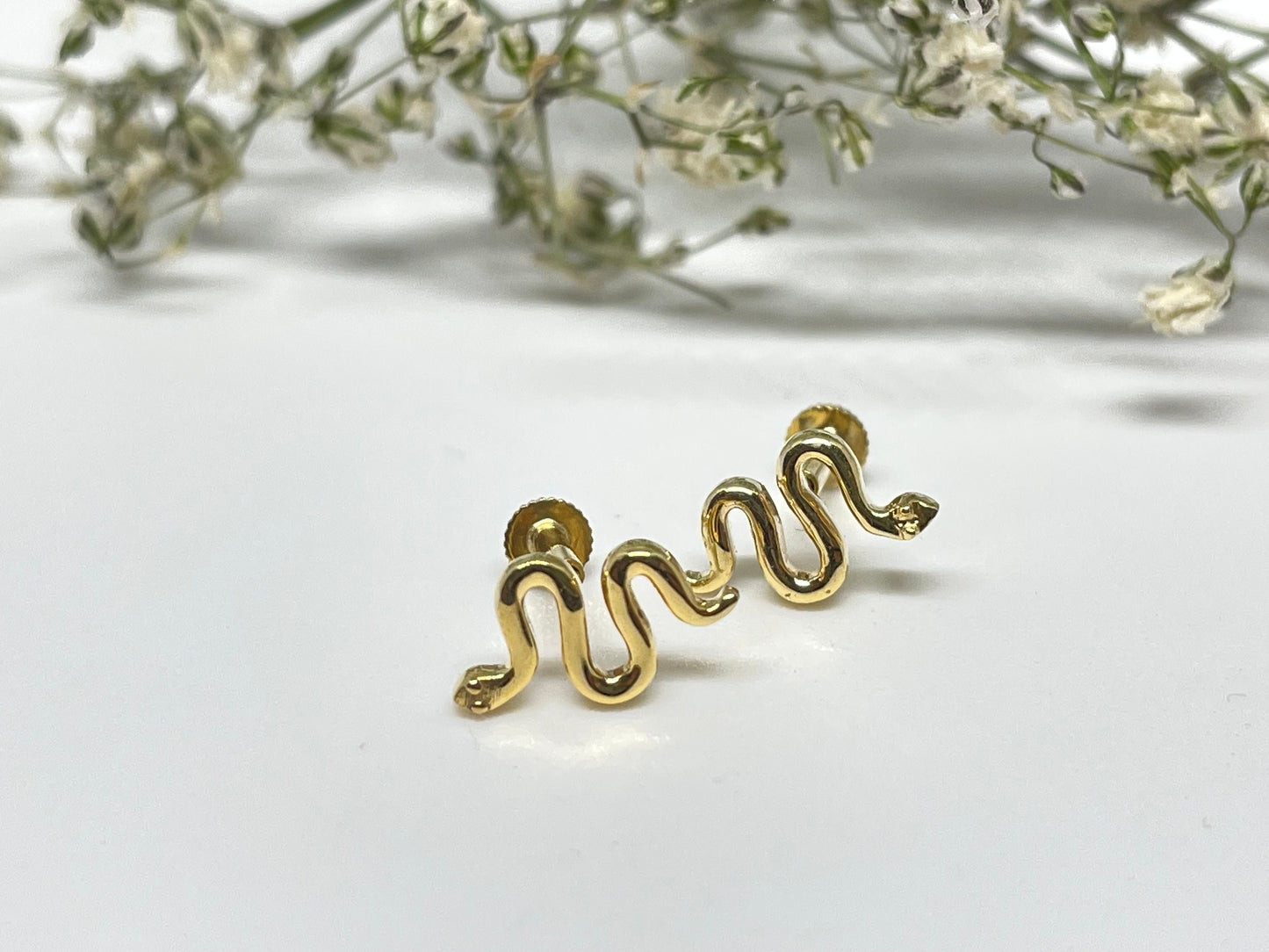 Solid Gold Snake Nose & Ear Piercing