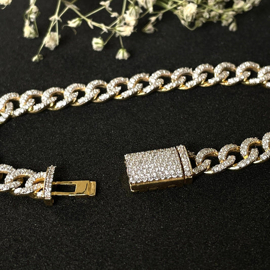 10K Gold Diamond Cuban Bracelet