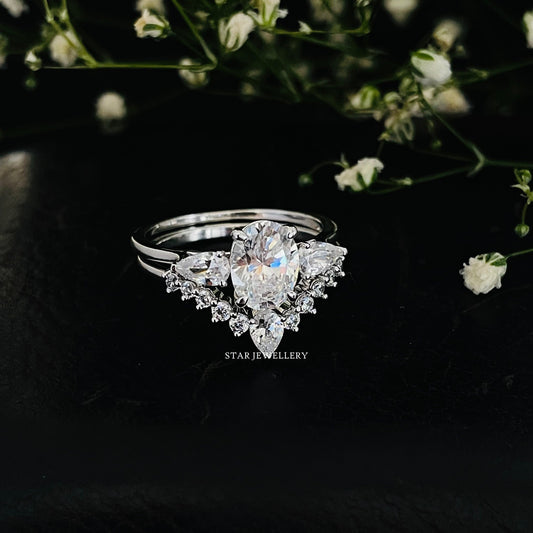 1.00 Ct IGI Certified Lab Grown Diamond Oval Cut Wedding Ring Set