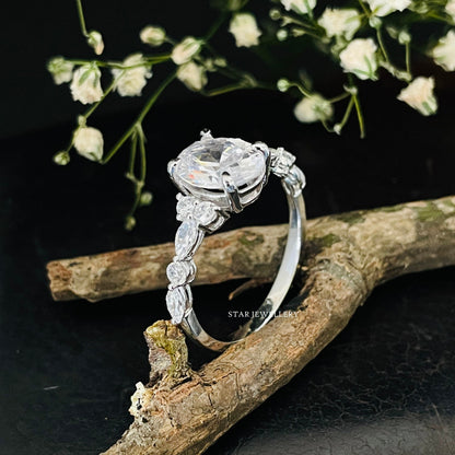 2.00 Ct Oval Cut Lab Grown Diamond Wedding Proposal Ring