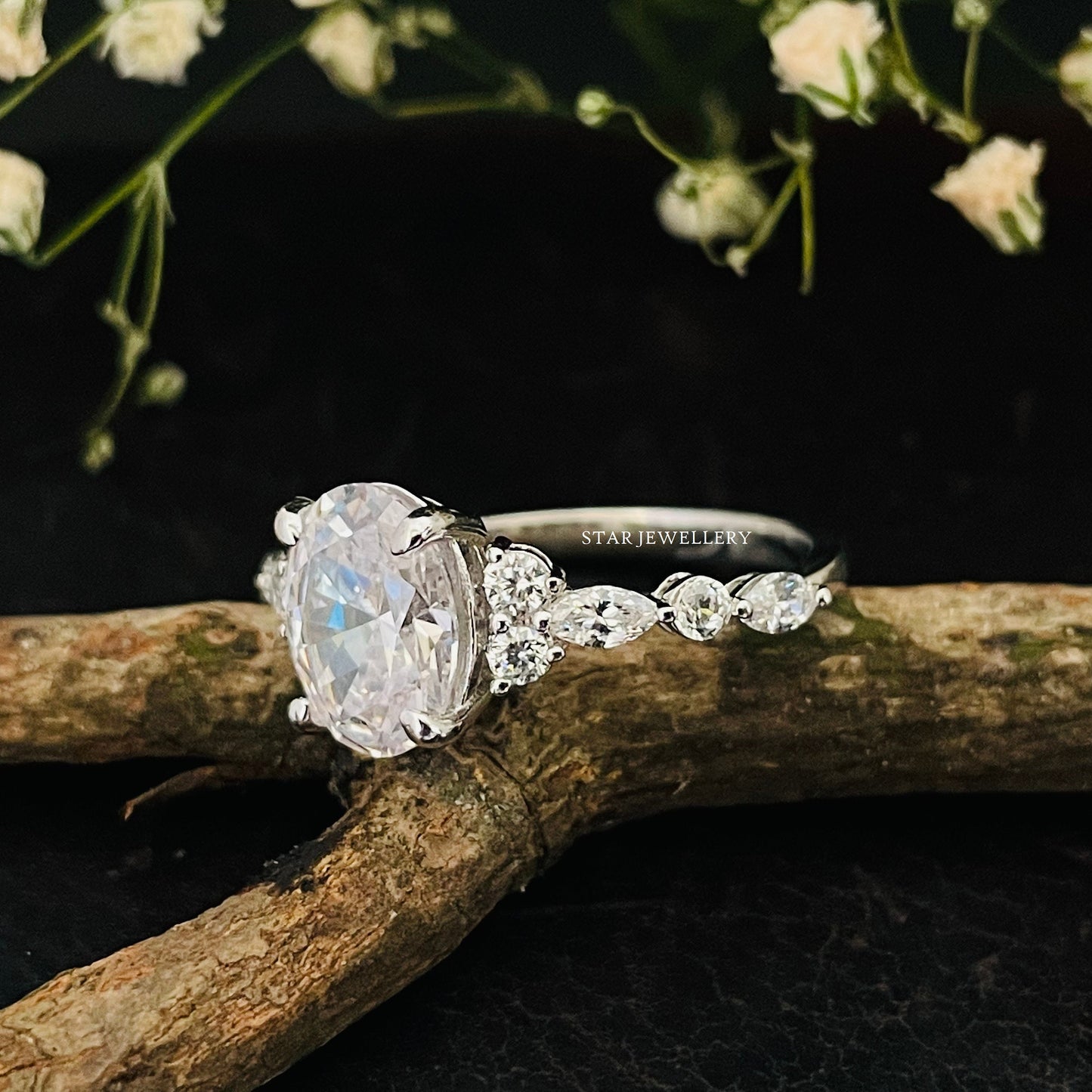 2.00 Ct Oval Cut Lab Grown Diamond Wedding Proposal Ring