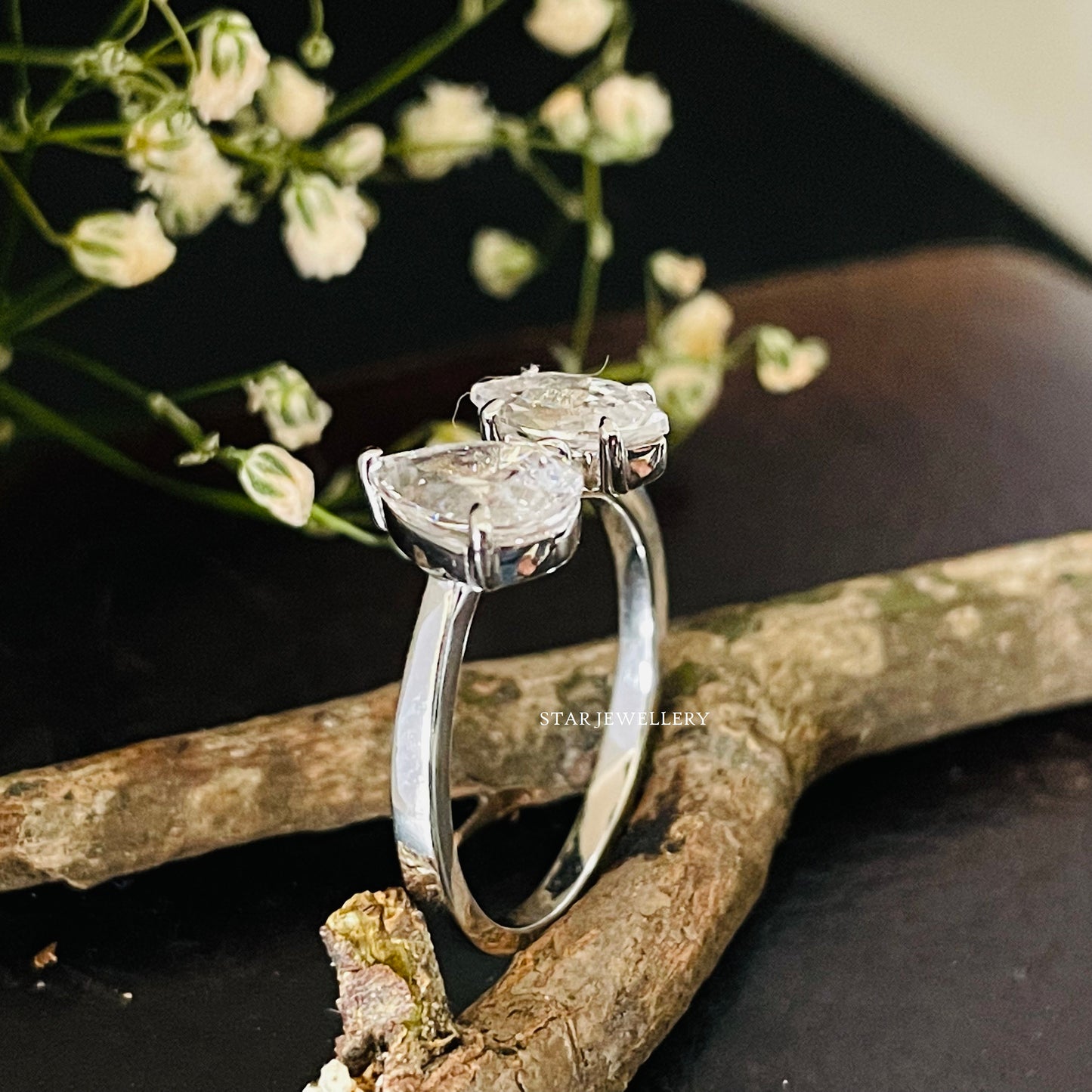 Toi Et Moi Pear Cut and Marquise Cut Engagement Ring