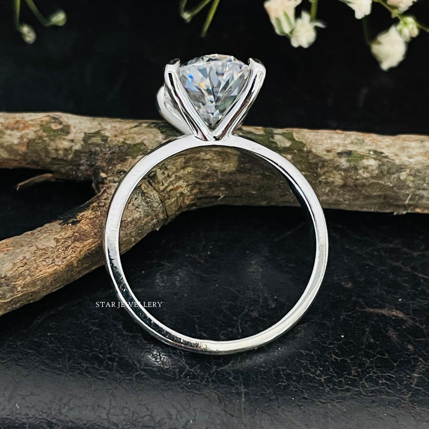 3.00 Ct Colorless Oval Moissanite Wedding Proposal Ring