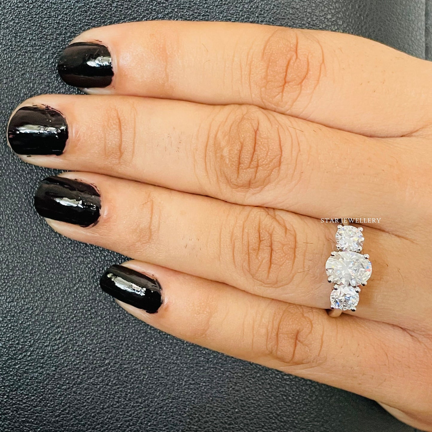 Three Stone Engagement Lab Grown Diamond Ring