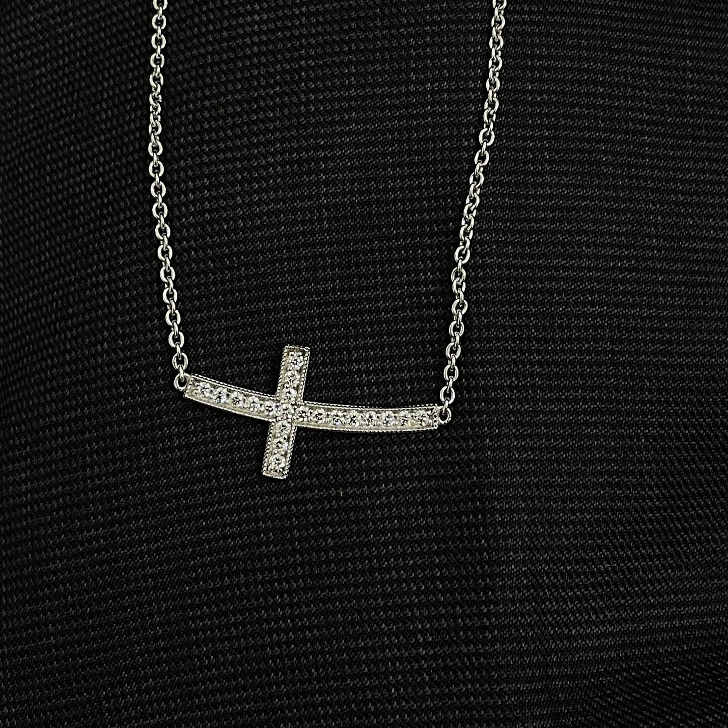 Horizontal Cross Diamond Necklace