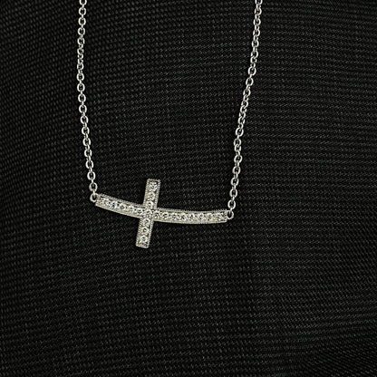 Horizontal Cross Diamond Necklace
