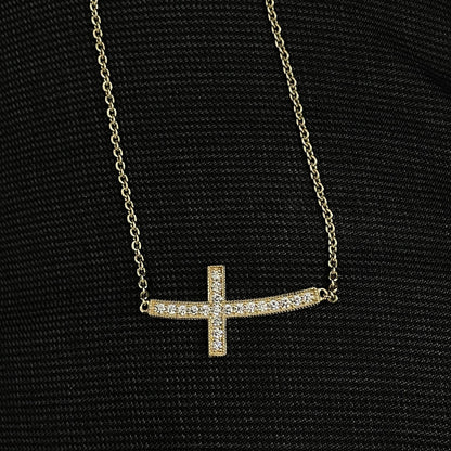 Horizontal Cross Diamond Necklace