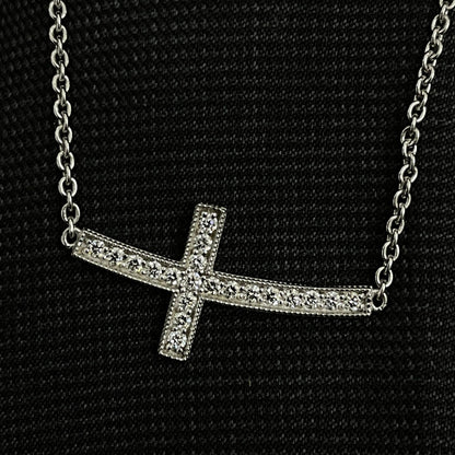 Horizontal Cross Diamond Necklace