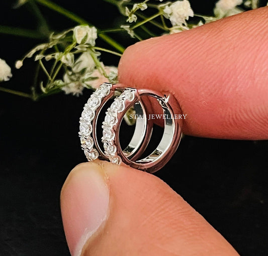 Lab Diamond Huggie Hoop Earring