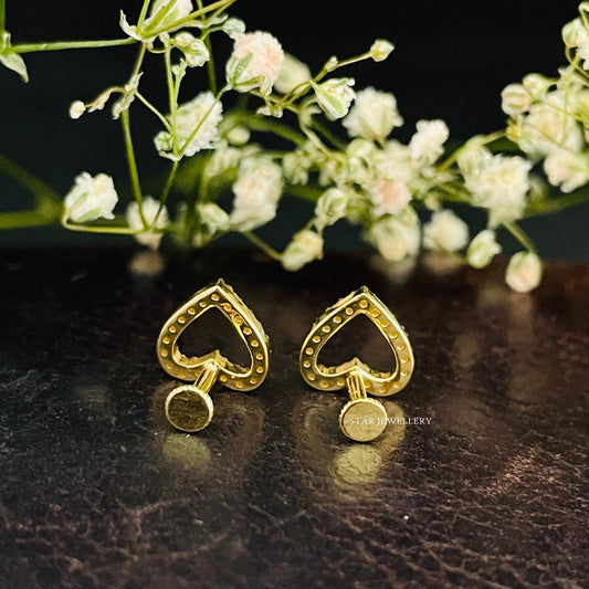 Diamond Heart Stud Piercing for Tragus, Lobe, Conch