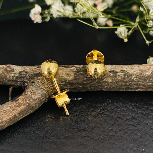 14K Solid Gold Bead Earring