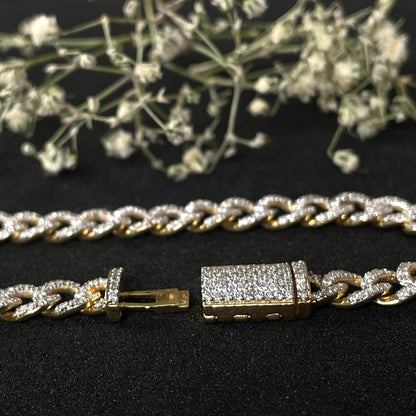 10K Gold Diamond Cuban Bracelet