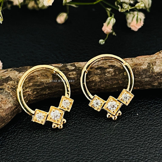 Genuine Diamond Trio Stone Septum Clicker