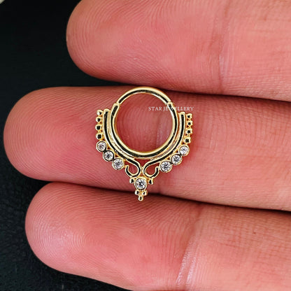 Bezel Set Diamond Daith Clicker