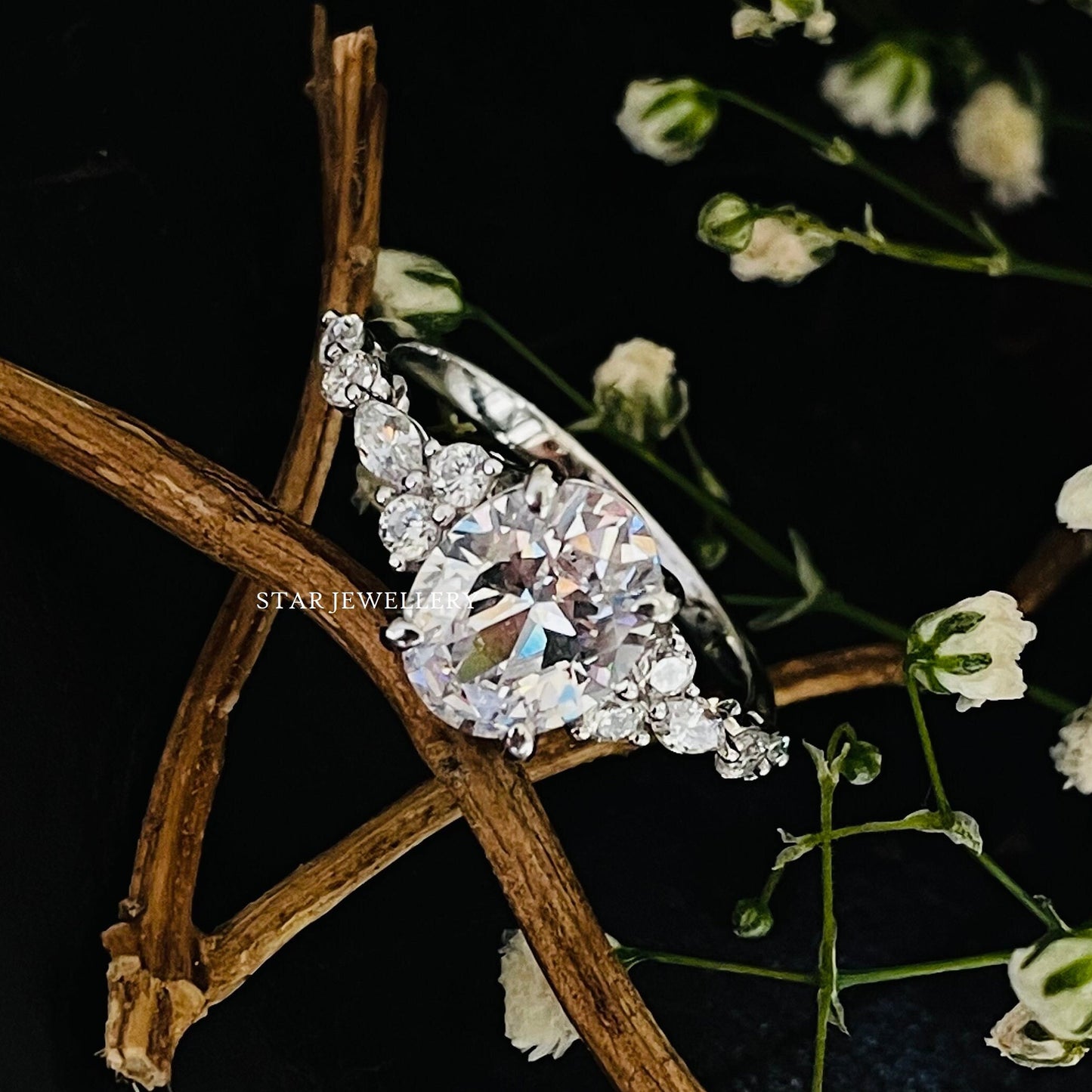 2.00 Ct Oval Cut Lab Grown Diamond Wedding Proposal Ring