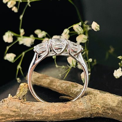 Trio Stone CVD Diamond Engagement Ring