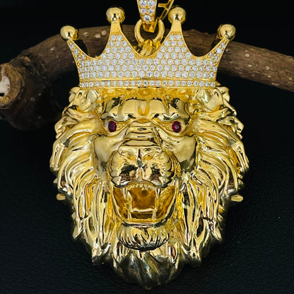 Colorless Moissanite 925 Silver HipHop Lion Pendant