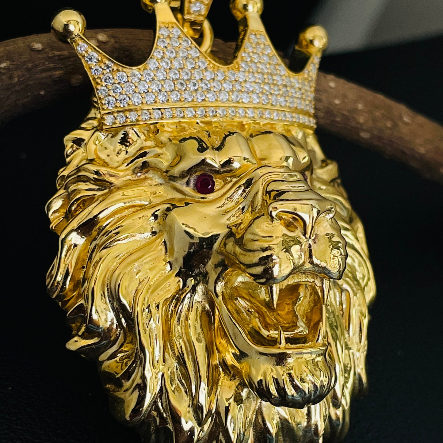 Colorless Moissanite 925 Silver HipHop Lion Pendant