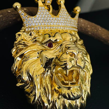Colorless Moissanite 925 Silver HipHop Lion Pendant