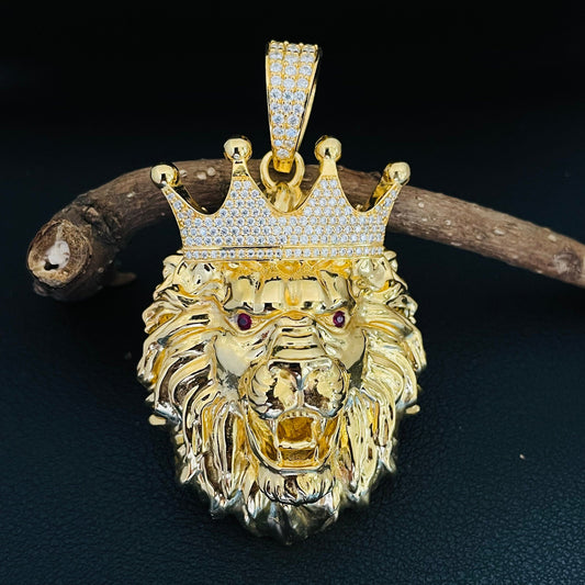 Colorless Moissanite 925 Silver HipHop Lion Pendant