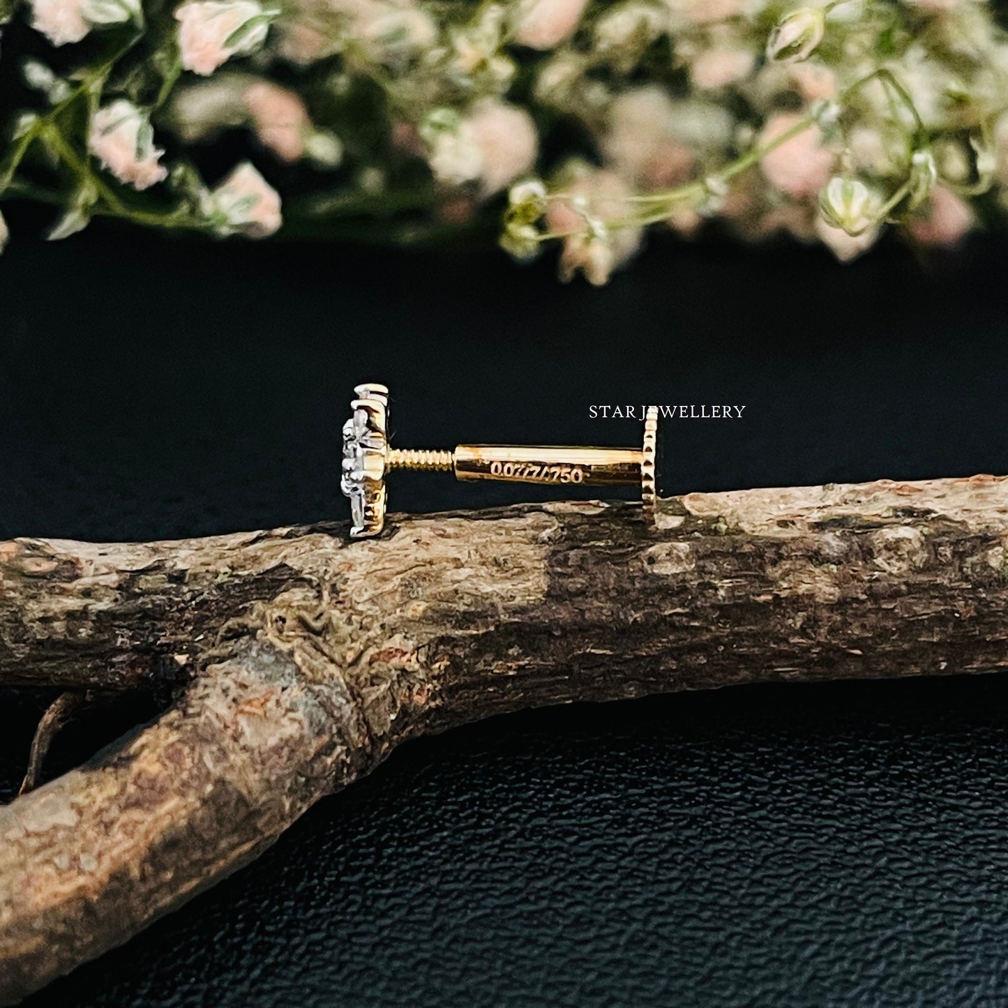 Diamond Flower Stud for Nose & Ear Piercing