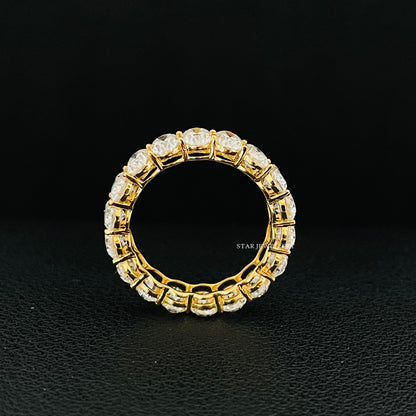 14K Solid Gold Oval Moissanite Band Ring for her