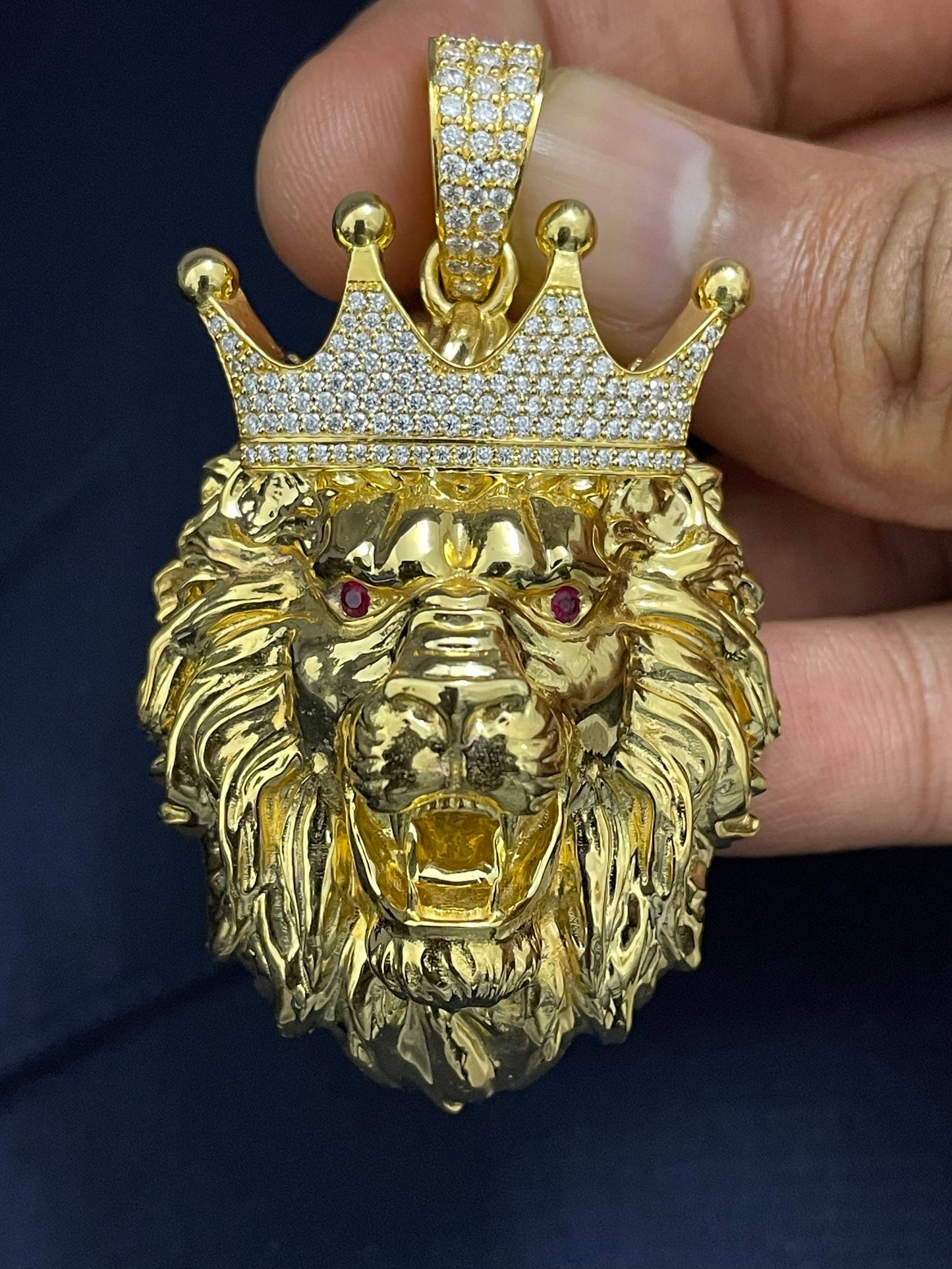 Colorless Moissanite 925 Silver HipHop Lion Pendant