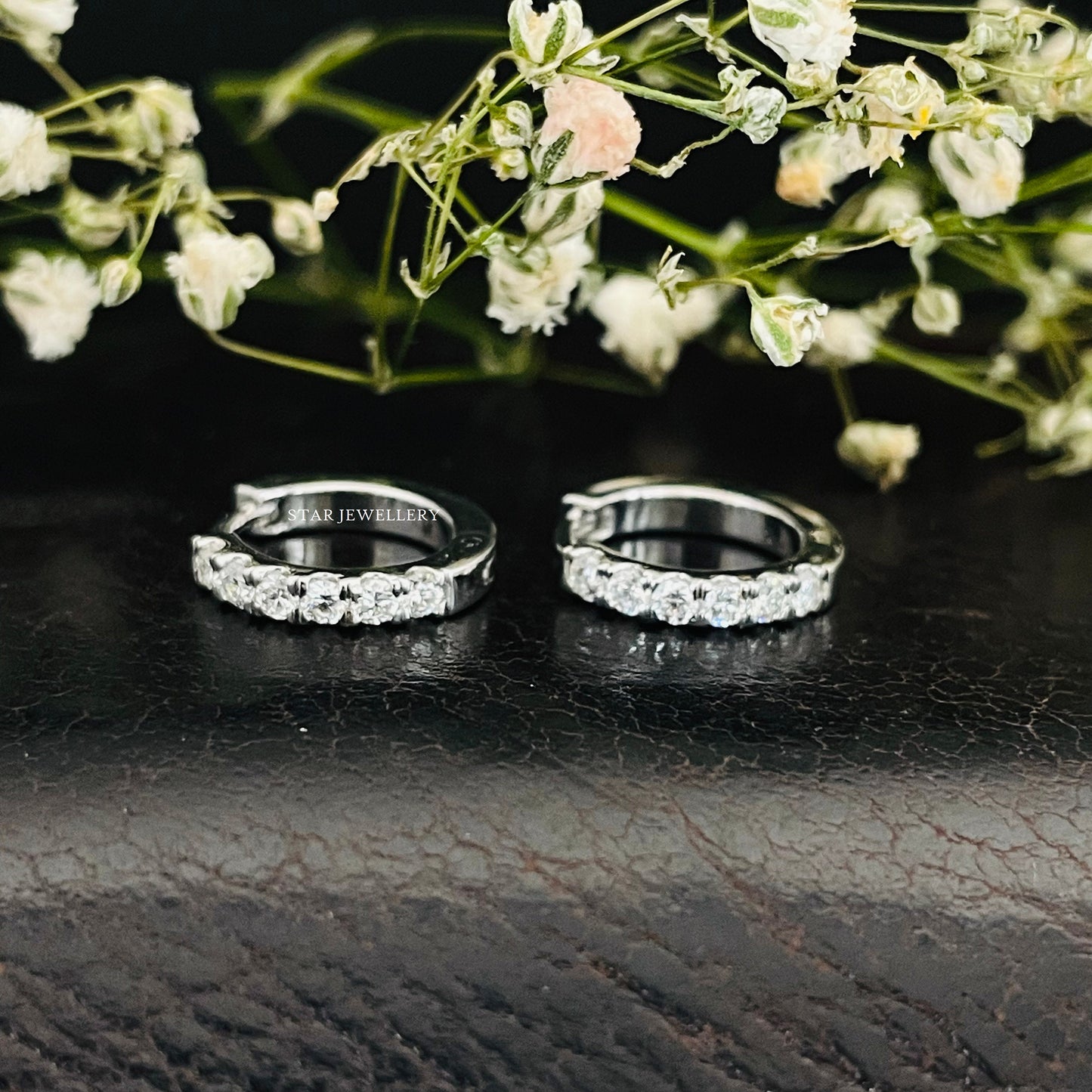 Lab Diamond Huggie Hoop Earring