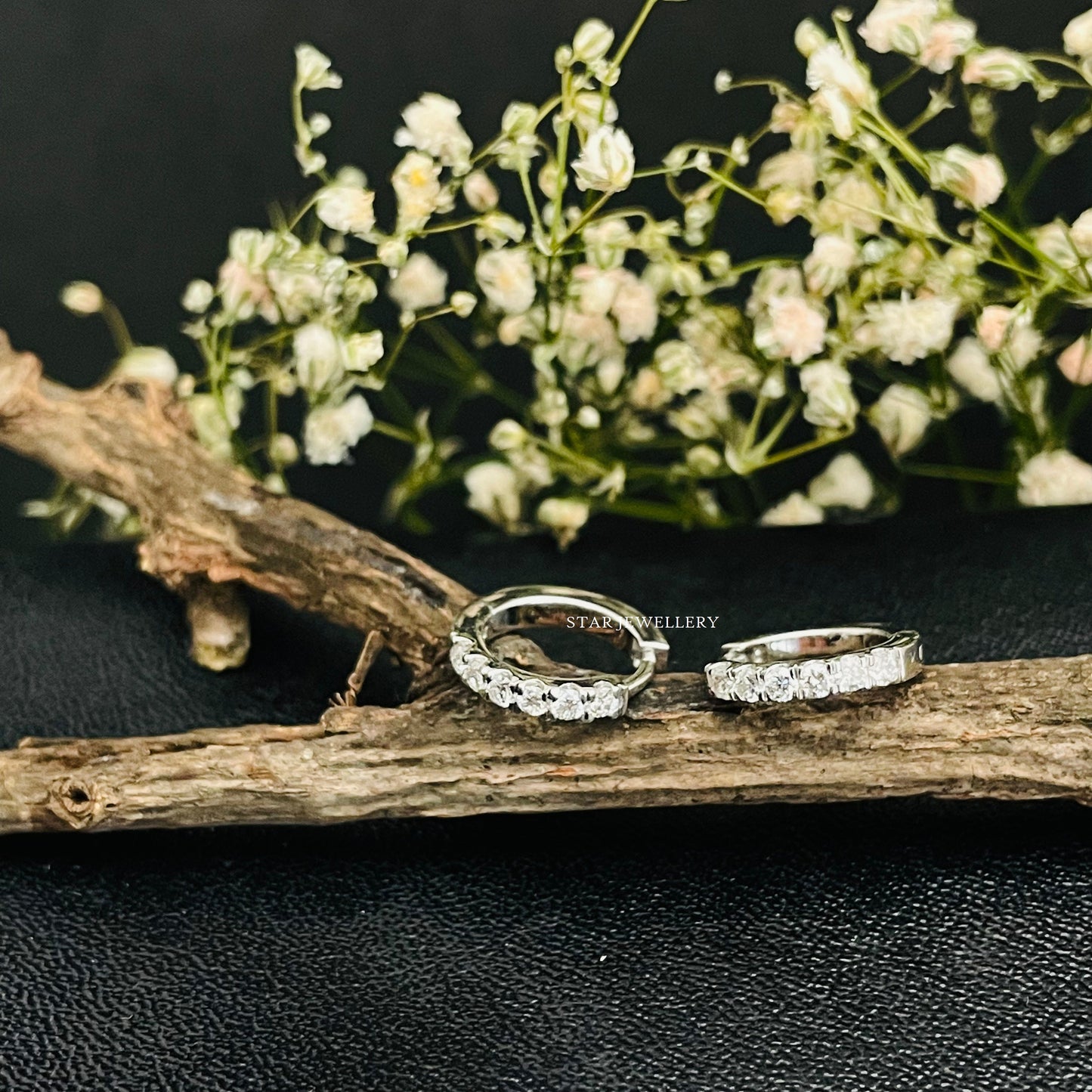 Lab Diamond Huggie Hoop Earring