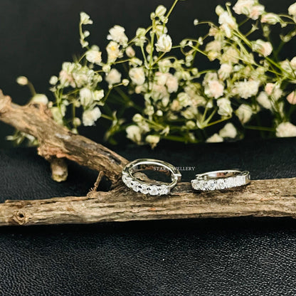 Lab Diamond Huggie Hoop Earring