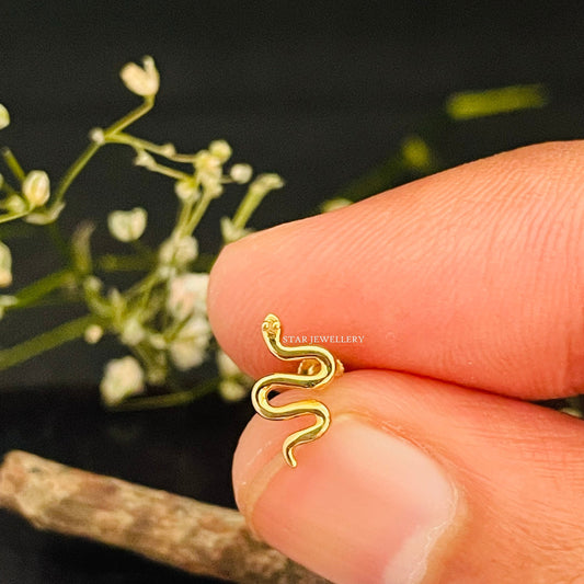 Solid Gold Snake Nose & Ear Piercing