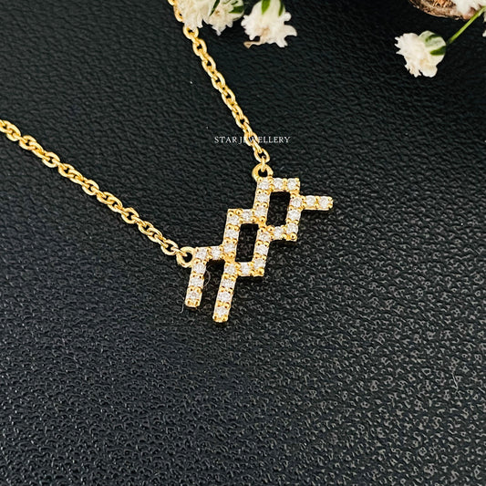Aquarius Zodiac Natural Diamond Necklace for her