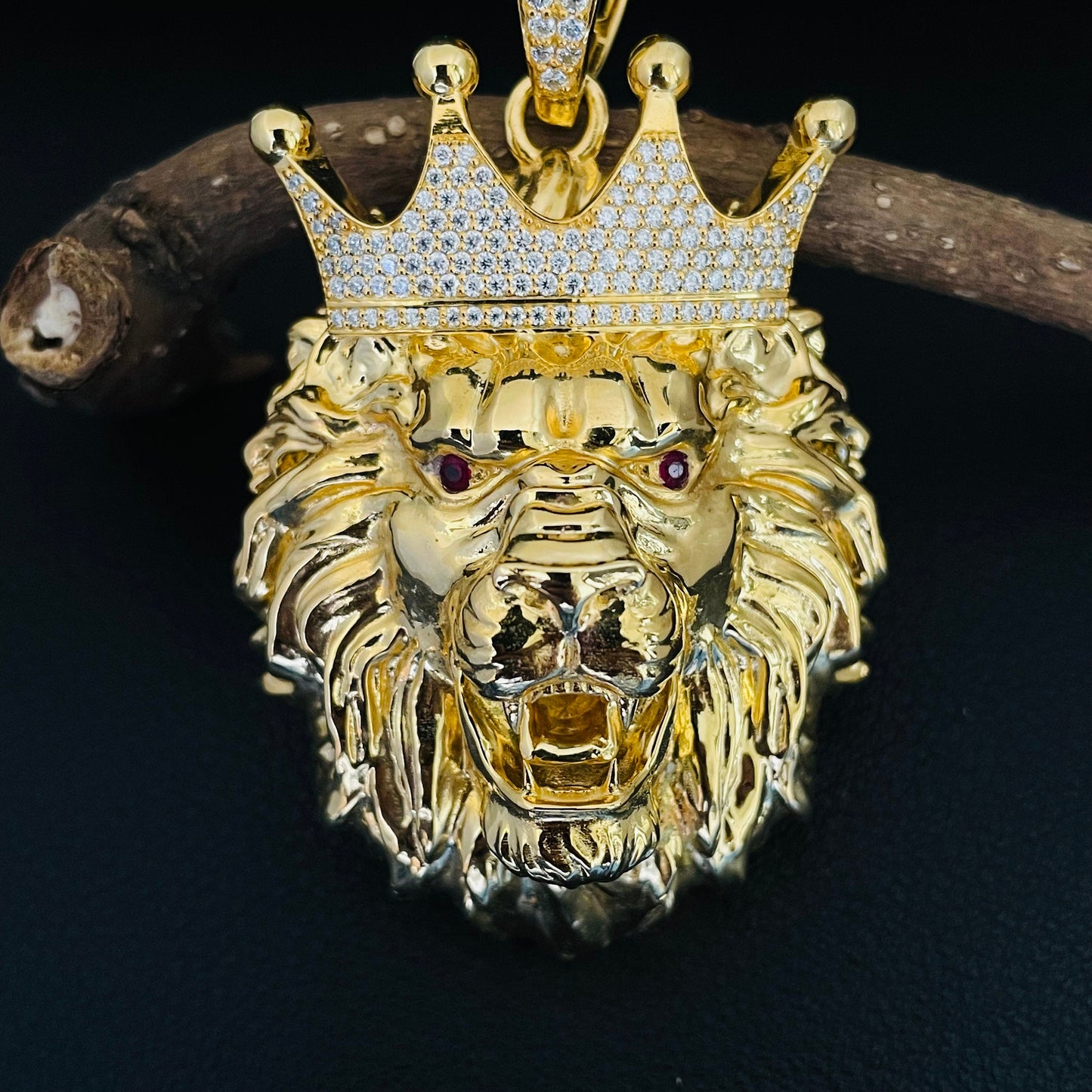 Colorless Moissanite 925 Silver HipHop Lion Pendant