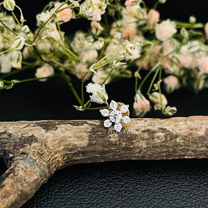 Diamond Flower Stud for Nose & Ear Piercing
